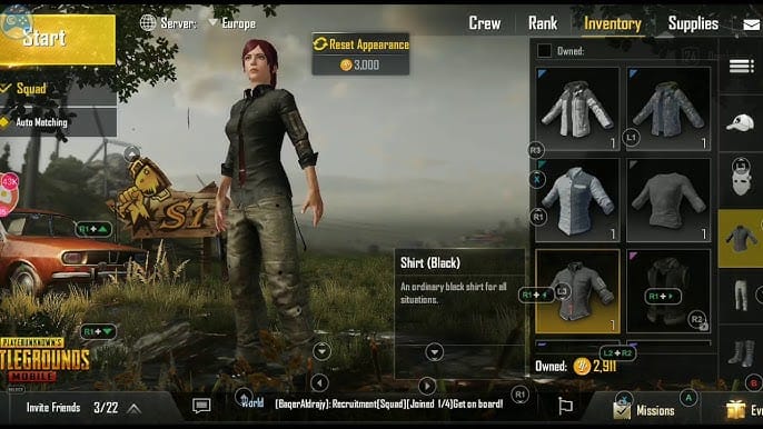デイリーおよびウィークリータスクとRPポイントを強調したPUBG Mobileロイヤルパスのミッション画面