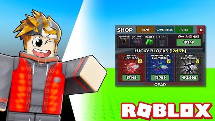 ラックパスとゲームパスのBrainrot Robuxショップインターフェース