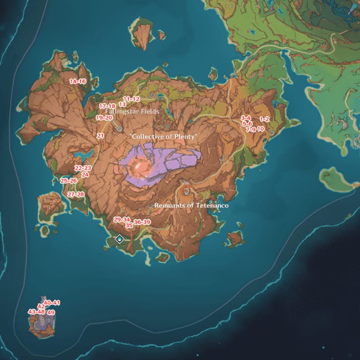 原神纳塔奥奇卡纳特兰裂空宝石花采集路线图