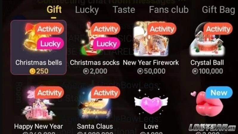 Poppo Liveのバーチャルギフトとそのポイント価値の比較