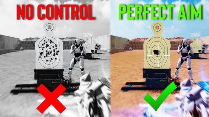 Blood Strike HK416 recoil pattern comparison on wall