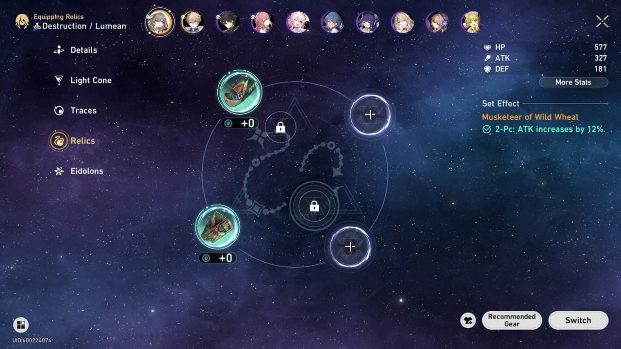 Panduan visual untuk mengevaluasi sub-stat relik dan kualitas roll peningkatan di Honkai Star Rail.