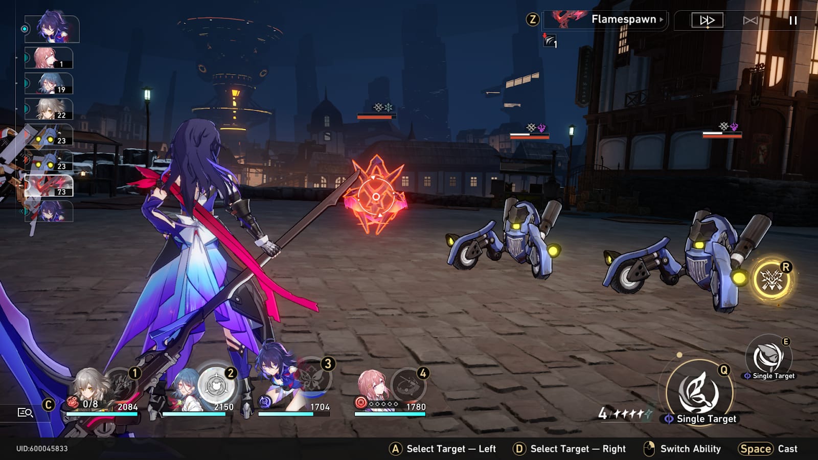 崩坏:星穹铁道战斗行动队列截图,显示用于速度验证的行动值