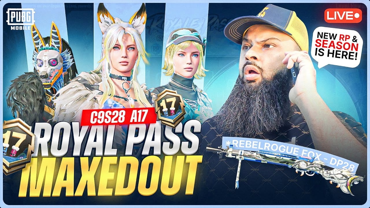 Pakaian Mythic Rebel Rogue Fox Royale Pass A17 PUBG Mobile pada Tahap 100