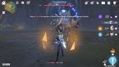 原神 古岩龍蜥の結晶シールドギミックのスクリーンショット