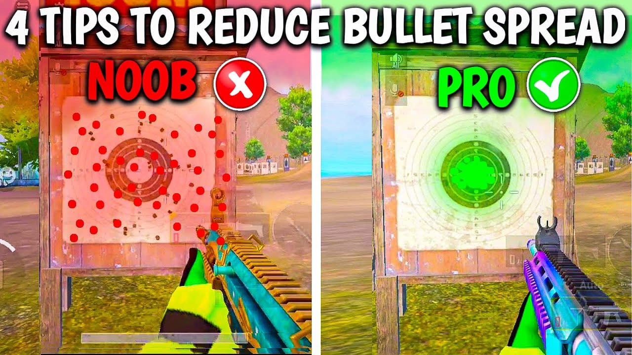 PUBG Mobile हिप-फायर बुलेट ब्लूम स्प्रेड पैटर्न आरेख