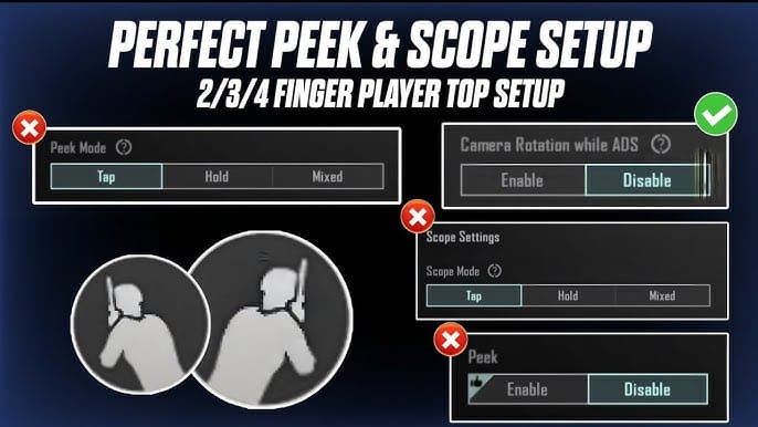 PUBG Mobileのワイドピーク・マイクロピーク・ジグルピーク比較