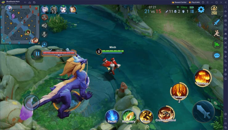 Minimapa de Honor of Kings mostrando las ubicaciones de los pozos de Dragón y Barón