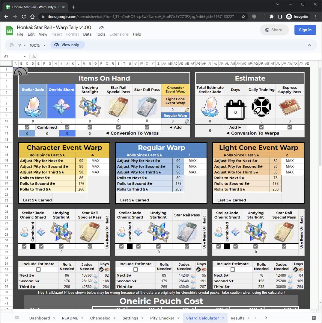 قائمة سجلات قفزات Honkai Star Rail التي تظهر عدد الشفقة وتاريخ السحب