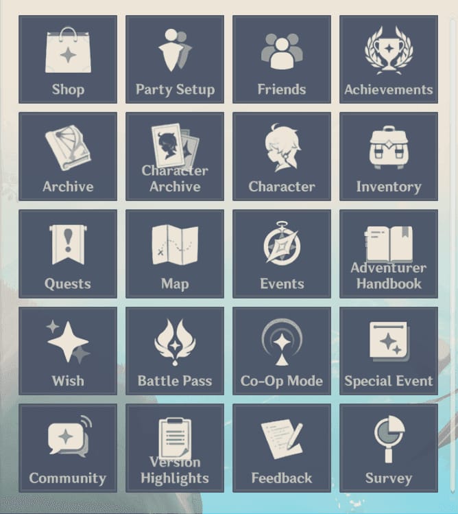 《原神》右下角玩家菜单中 UID 的截图