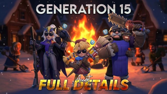 Retratos de los personajes de los héroes Gen15 de Whiteout Survival: Hank, Estrella, Viveca, Valeria