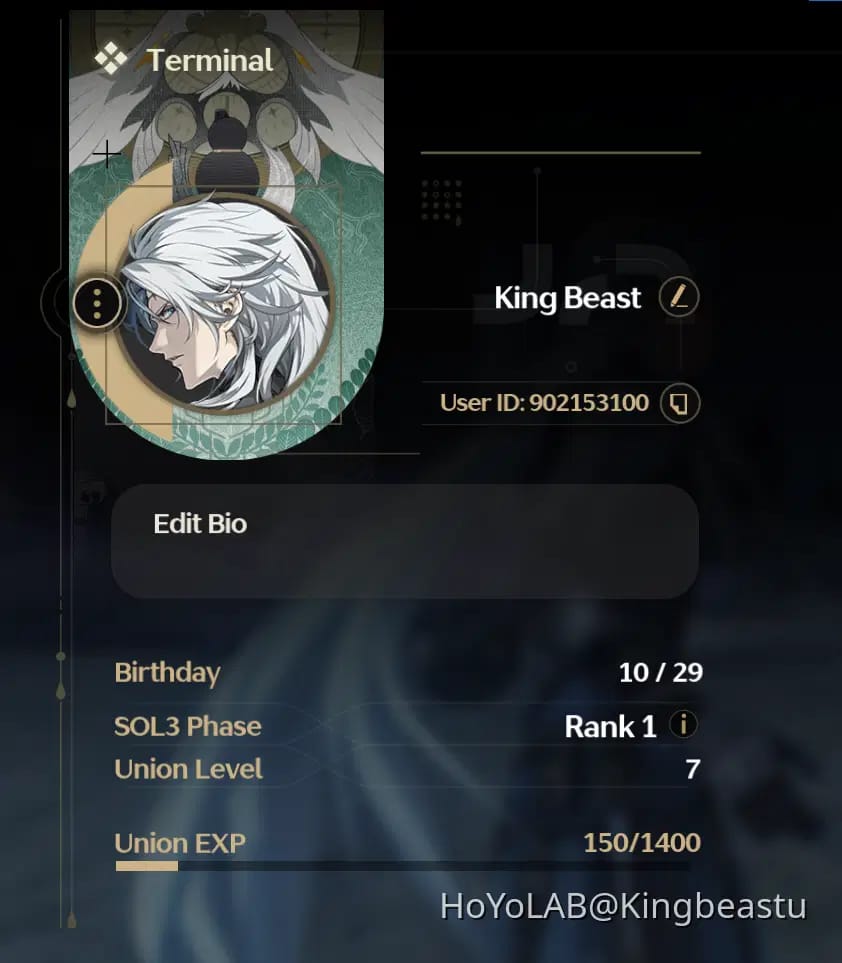 显示玩家 UID 和用户名的《鸣潮》终端界面