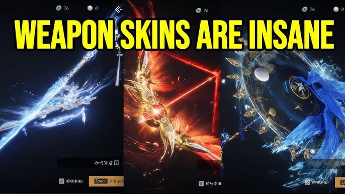 Skin senjata Dinasti Ming daripada Battle Pass Musim Bunga Where Winds Meet termasuk Soaring Crane dan Bamboo Spear Maple