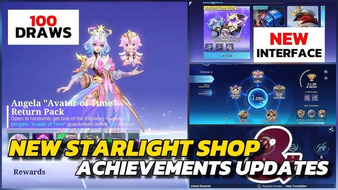 Capture d'écran du menu Starlight Pass de Mobile Legends: Bang Bang avec la bannière de l'événement Grand Collection