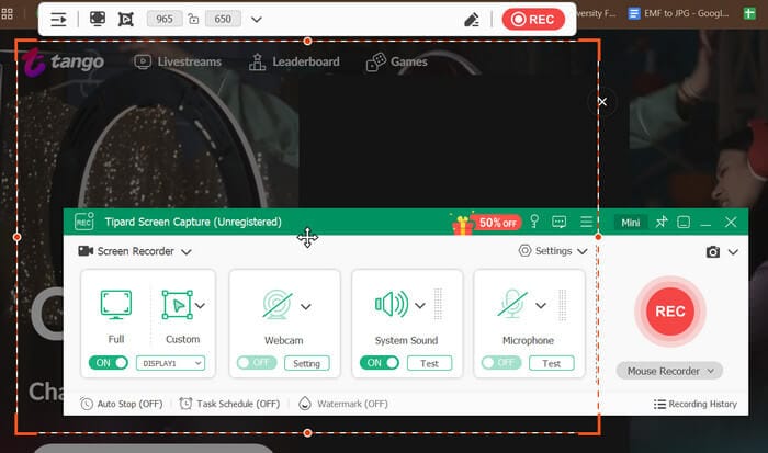 Screenshot of Tango Live 2026 Awards Tournament leaderboard showing top 100 rankings