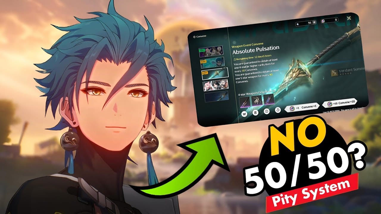 Tangkapan skrin kaunter pity dan sejarah sepanduk senjata Wuthering Waves