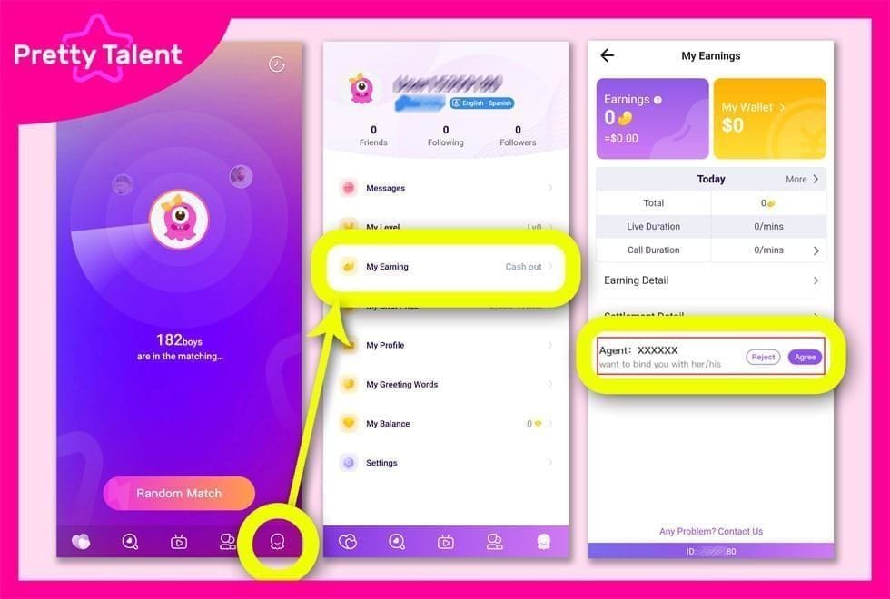 Interface d'appel privé de l'application Chamet montrant les coûts en Diamants par minute pour différents niveaux d'hôtes