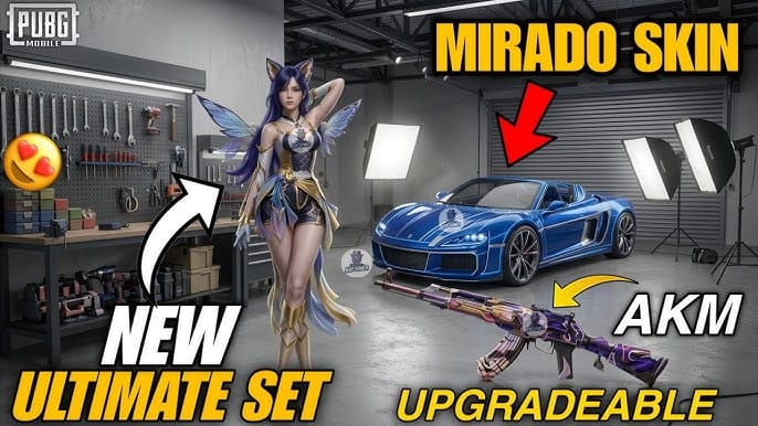 Comparaison du skin Megatron Mirado de PUBG Mobile du niveau de base à l'amélioration maximale