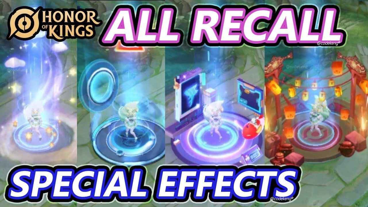 बेस टेलीपोर्ट के दौरान कस्टम रिकॉल इफेक्ट एनिमेशन का Honor of Kings इन-गेम स्क्रीनशॉट