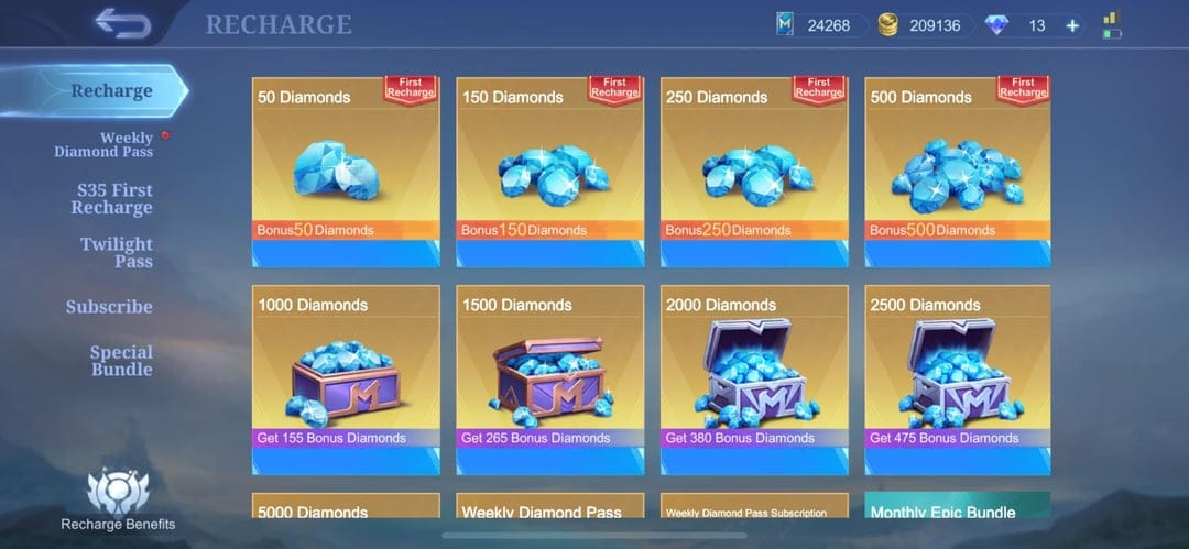 विभिन्न क्षेत्रों में Mobile Legends Bang Bang डायमंड खरीदारी की कीमतों की तुलना