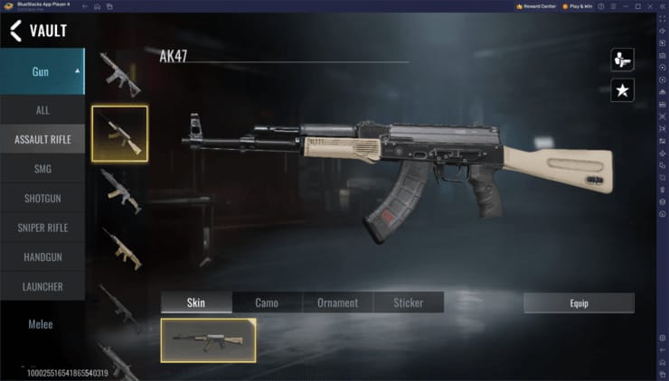 हथियारों पर ऑप्टिक अटैचमेंट्स लैस करने के लिए ब्लड स्ट्राइक गनस्मिथ इंटरफ़ेस