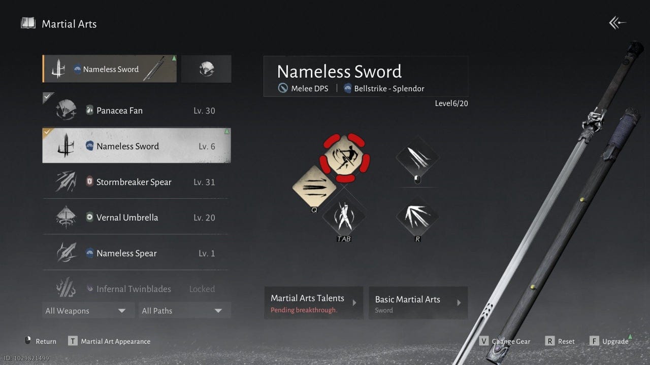 Where Winds Meet में उच्च-स्तरीय हथियार तलवार, भाला, ट्विन ब्लेड्स