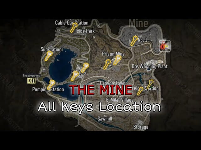 Peta Mine Musim 11 Arena Breakout dengan titik pengekstrakan dan laluan putaran