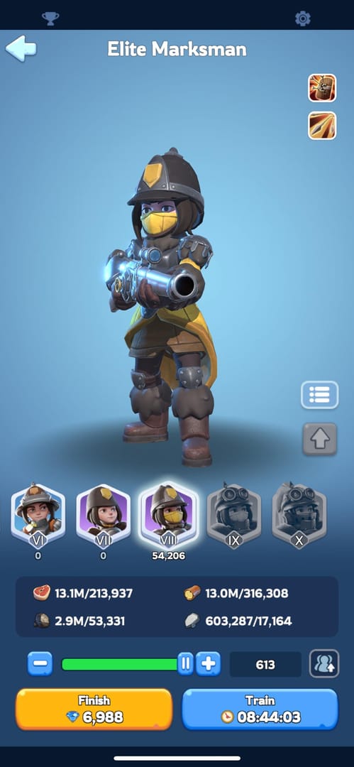 Whiteout Survival T11 इन्फैंट्री प्रशिक्षण लागत स्क्रीनशॉट