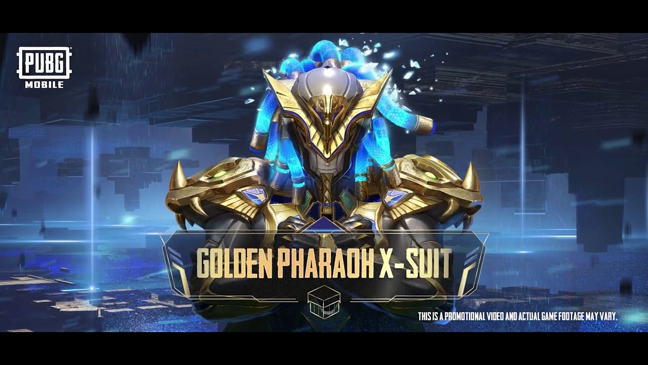 PUBG Mobile Golden Pharaoh X-Suit fully evolved with dynamic effects and animations