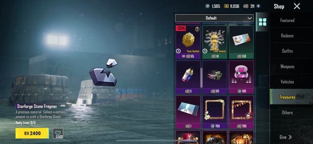 PUBG Mobile Starfire Stones and Star Fragments upgrade materials for X-Suit