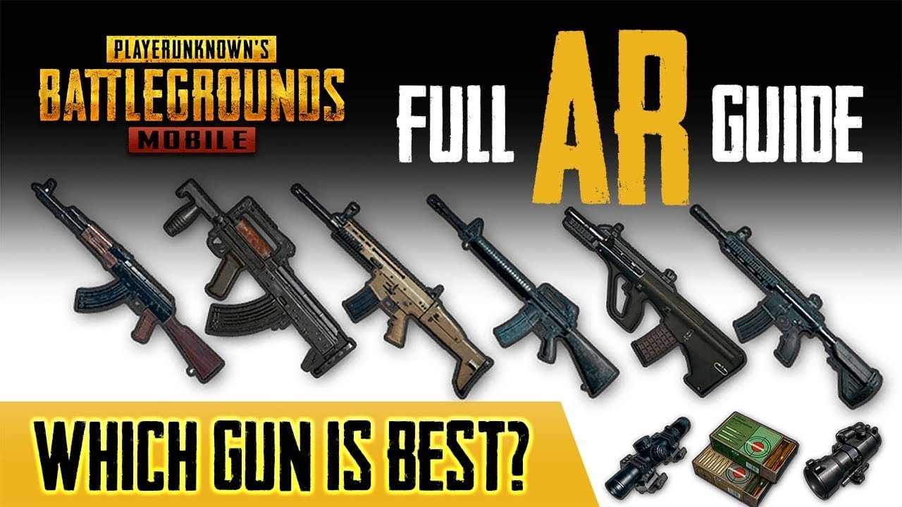 PUBG Mobile 枪械实验室可升级武器，包括 M416、Groza、Mini-14