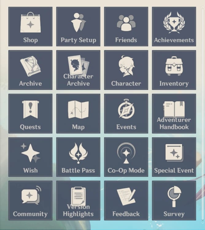 واجهة قائمة بايمون في Genshin Impact تظهر معرف المستخدم (UID) لعملية الشحن