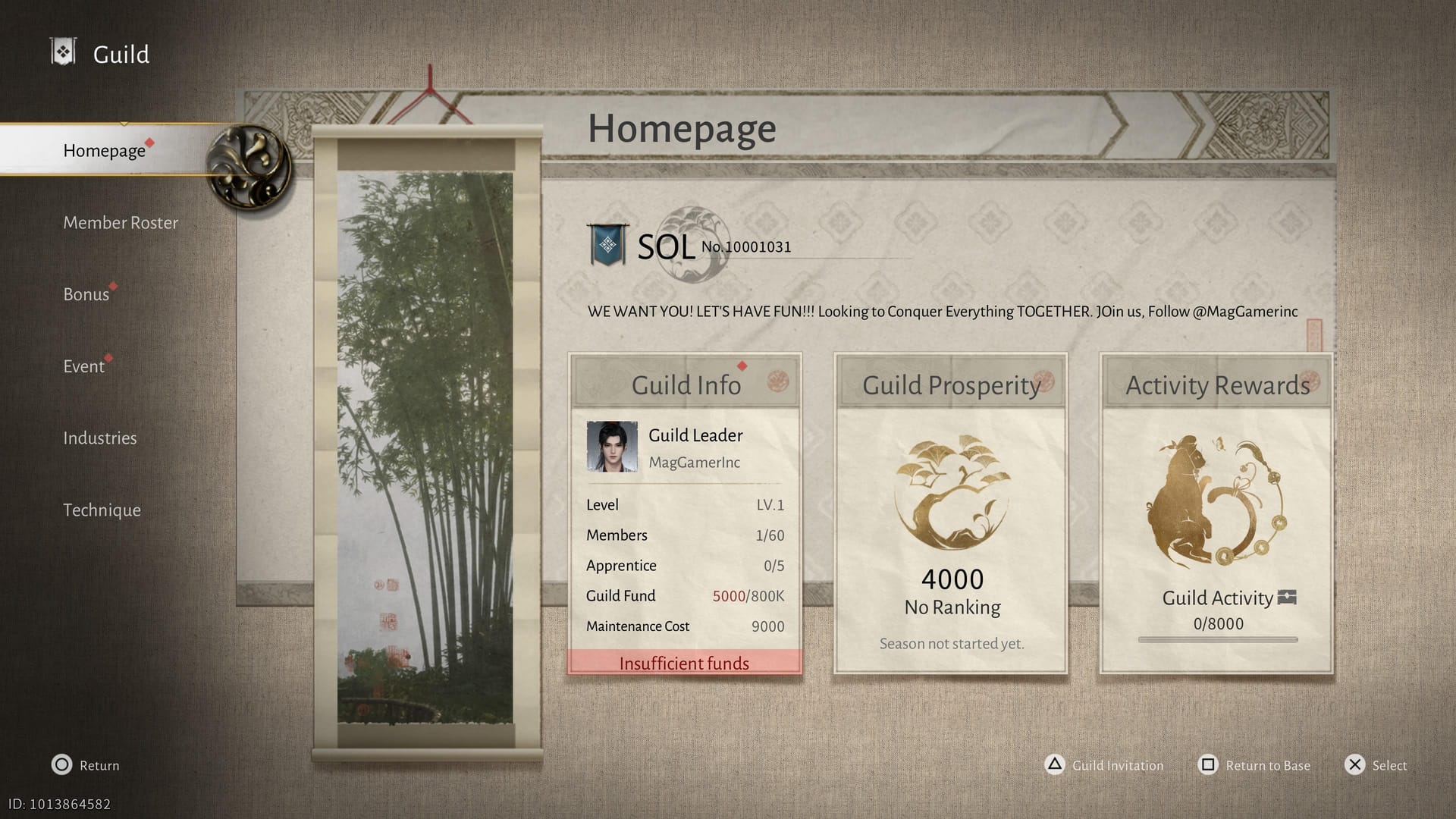 《燕云十六声》公会菜单界面，用于确认使用回响玉创建领地