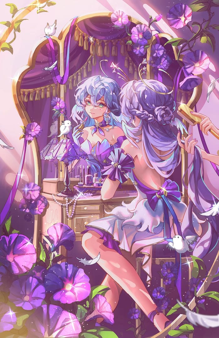 Robin character artwork from Honkai Star Rail showcasing her Harmony buffs