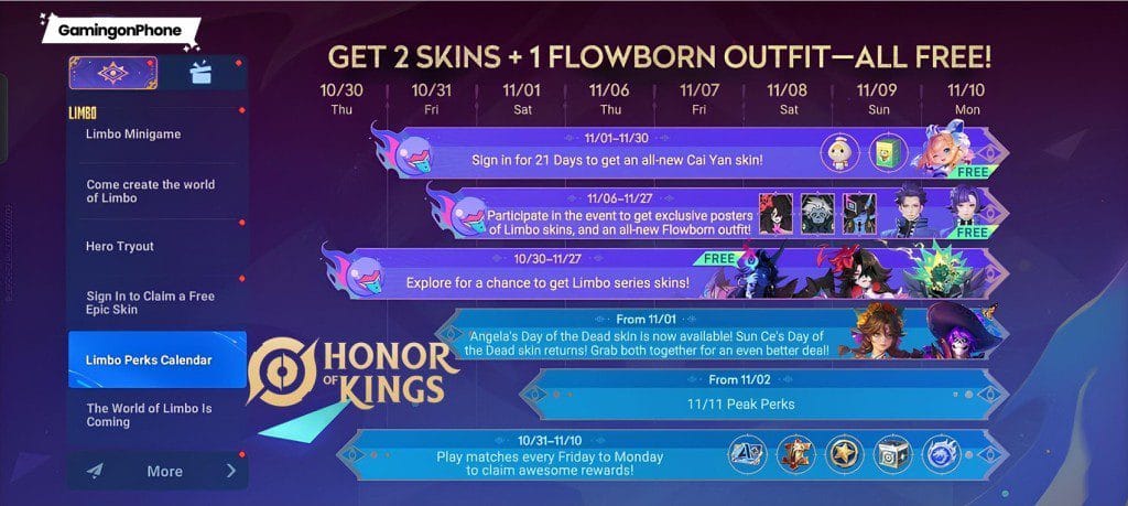 Antara muka acara Bingo Festival 55 Honor of Kings yang menunjukkan penyalaan baris dan lajur untuk token