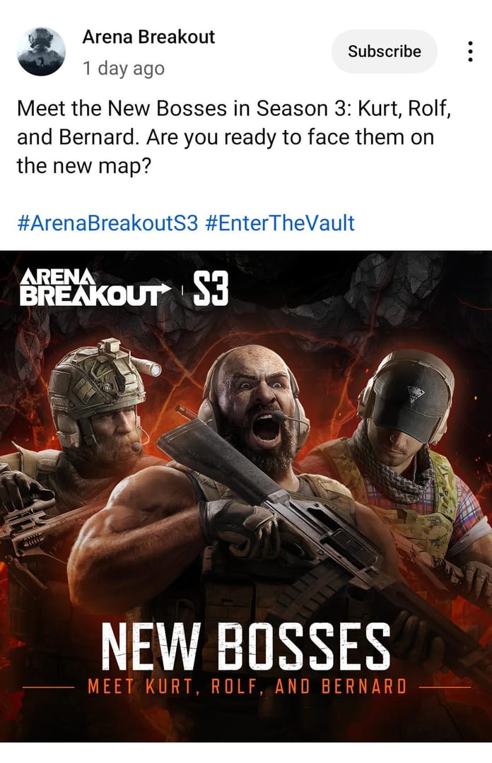 Tangkapan layar Arena Breakout bos TV Station Kurt Williams dan Bernard Martin saat beraksi
