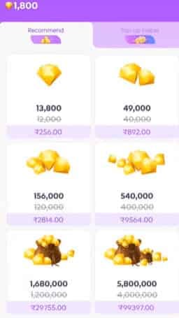 Gráfico comparativo de los precios de los paquetes de recarga de diamantes de Chamet y sus ahorros