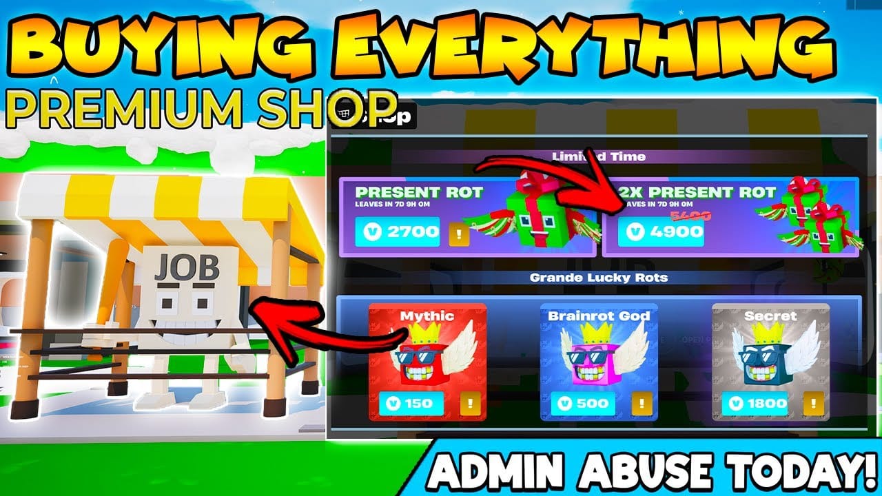 Interfaz de la Tienda Premium de Steal a Brainrot mostrando el pase Aura Sigma King