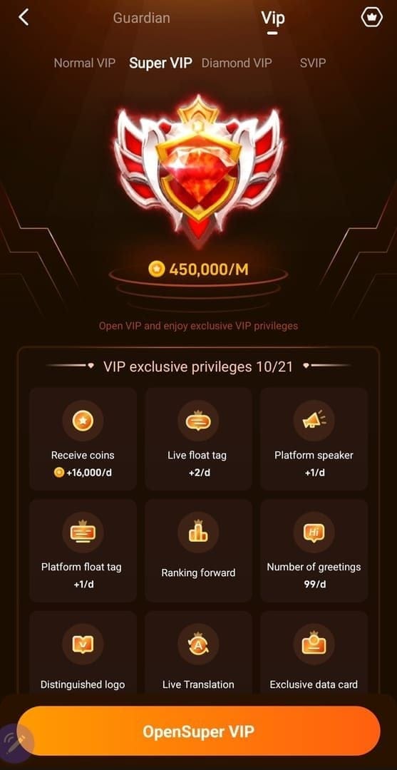 مقارنة بين باقات عملات Poppo Live العادية وVIP المميزة مع عوائد النقاط اليومية