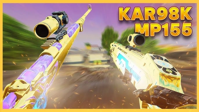 Captura de pantalla del equipamiento de armas meta de la S14 de Blood Strike, Kar98k y MP155