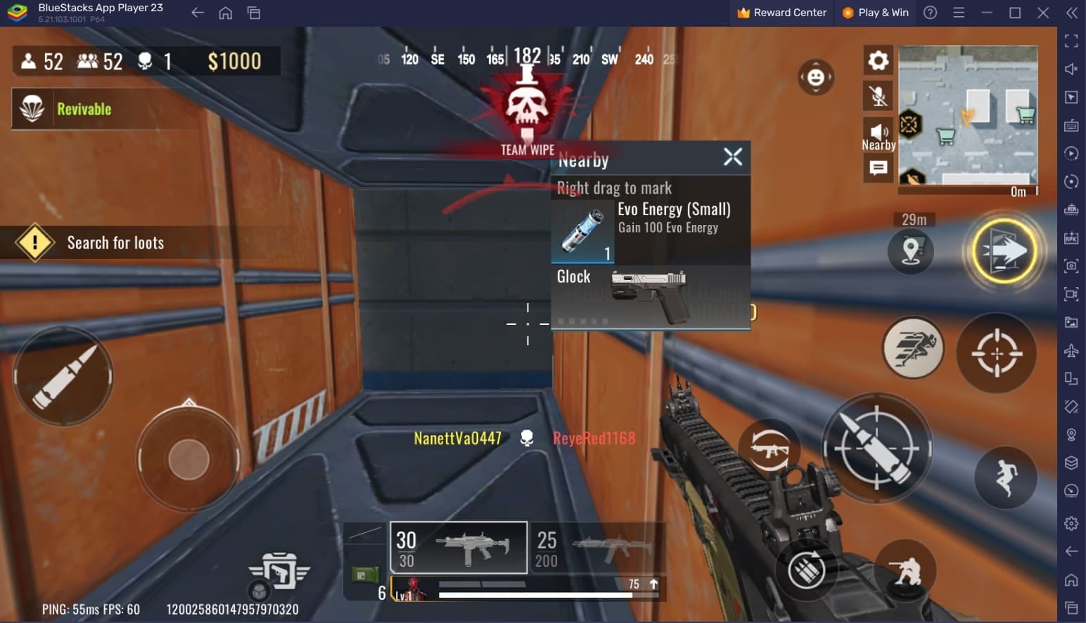 Blood Strike prize pool interface with freeze and reset options