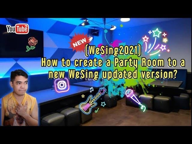 WeSing 派对房创建界面,包含多麦克风和视觉滤镜选项