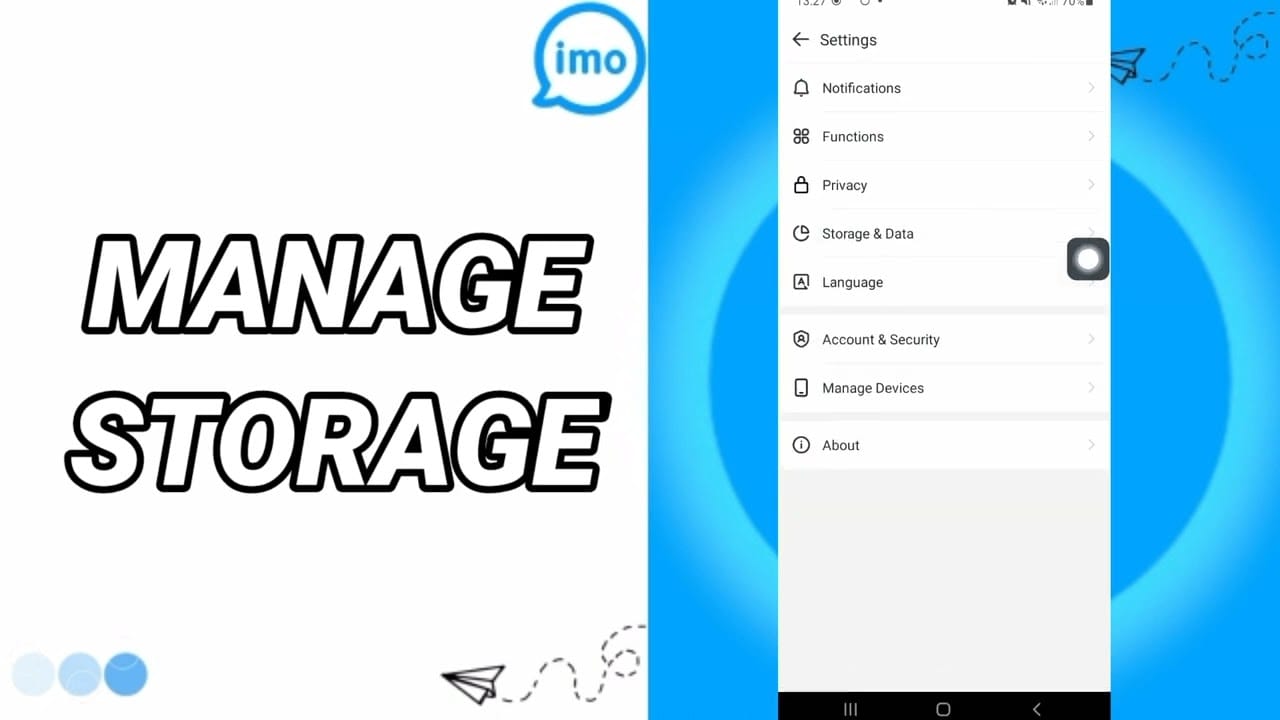 Menu des paramètres du compte dans IMO affichant la confirmation de la mise à niveau du stockage cloud de 1 To.