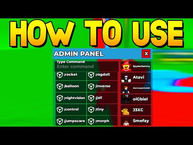 Steal a Brainrot admin command panel with jail and rocket commands