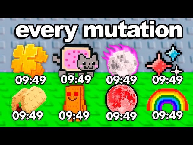 Mutation multipliers including Rainbow and Cursed in Steal a Brainrot.