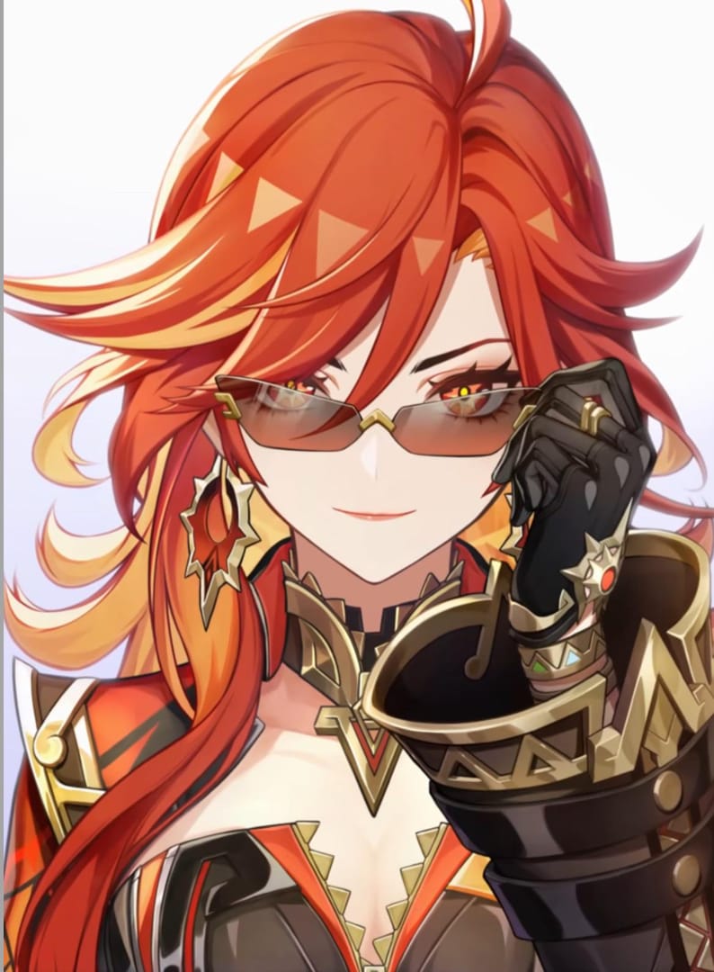 Illustration officielle de Mavuika, l'Archon Pyro, dans Genshin Impact