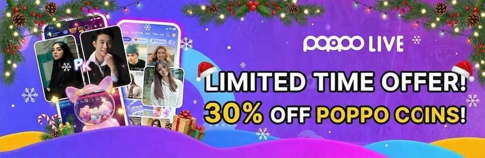 Limited Time Offer! 30% off Poppo Coins!