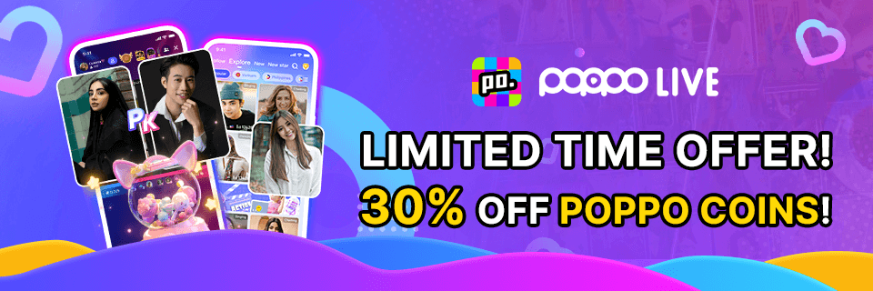 Limited Time Offer! 30% off Poppo Coins!