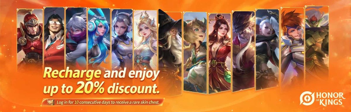 Honor of Kings Global: March Top-Up Event Starts Now! Up to 20% Off + Free Rare Skins!