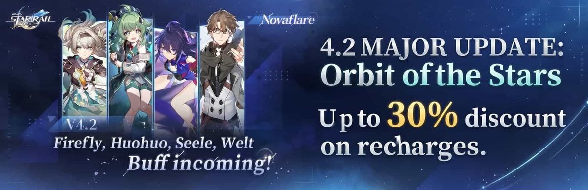 HSR 4.2 Orbit of the Stars: Fuel Your Journey with Up to 30% OFF Recharges!